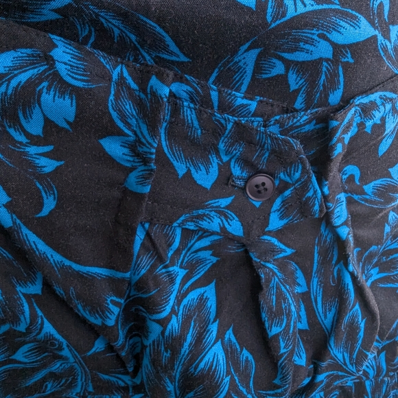 Karen Alexander Vintage Chic Black and Blue Floral Midi Dress - Picture 12 of 13